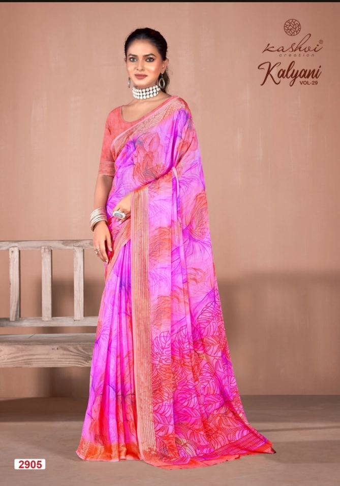 Kalyani Vol 29 By Kashvi Dull Moss Viscose Daily Wear Sarees Wholesale Shop In Surat